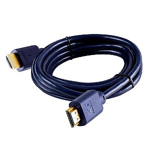 Cabo HDMI Macho x Macho 2.0 4K 19 Pinos Ultra HD 3,0 Metros Conectores Folheado a Ouro Aquário - 4K03 - 4K03