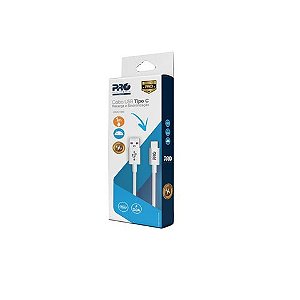 Cabo USB A-Macho - Type-C 1,0 Metro 3.0A Branco Proeletronic - CAUSB-100C - CAUSB-100C