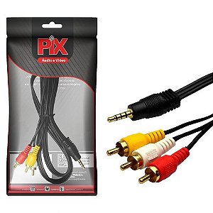 Cabo 1 P3-Macho - 3 RCA-Macho 1,30M PIX - 018-0027 - 018-0027