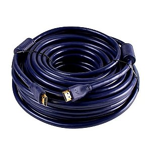 Cabo HDMI Macho x Macho 2.0 4K 19 Pinos Ultra HD 20,0 Metros Conectores Folheado a Ouro Aquário - 4K20 - 4K20