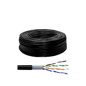 Cabo CFTV Dupla Capa 24AWG Telecam Cabos 4 Pares Preto 210800704 - Caixa com 100 Metros - 210800704