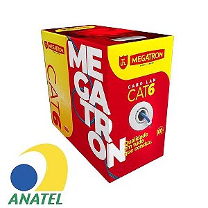 Cabo de Rede 23AWG Megatron Cat.6 4 Pares Azul - 2387 - Caixa com 305 Metros - 100% Cobre Homologado ANATEL - 2387