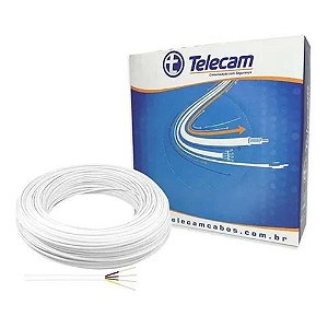 Cabo para Alarme CA 4 Vias Branco 0,50mm Telecam - 200103401 - Caixa com 100 Metros - 200103401