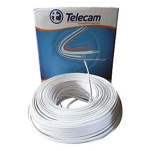 Cabo de Energia Flexível Paralelo 150 Volts 2x1,00mm Branco Telecam Cabos - 200200601- Caixa com 100 Metros - 200200601