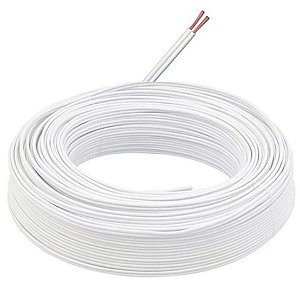 Cabo de Energia Flexível Paralelo 150 Volts 2x0,75mm Branco Telecam Cabos - 200200501- Caixa com 100 Metros - 200200501