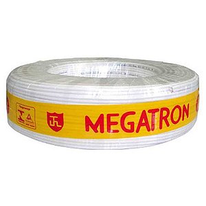 Cabo de Energia Flexível Paralelo Torcido 300 Volts 2x0,75mm Branco Megatron - 8522 - Rolo com 100 Metros - 8522