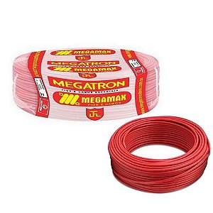 Cabo de Energia Flexível 750 Volts 4,00mm Vermelho Megatron - 7762 - Rolo com 100 Metros - 7762