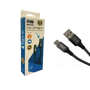 Cabo USB A-Macho - Type-C Macho 20W 1,5 Metros Nylon Proeletronic - CAUSB-150C - CAUSB-150C