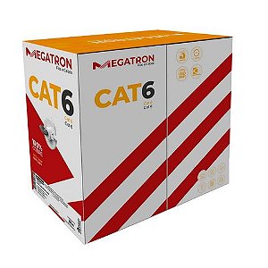 Cabo de Rede 23AWG Megatron Cat.6 4 Pares Vermelho - 2382 - Caixa com 305 Metros - 100% Cobre Homologado ANATEL - 2382