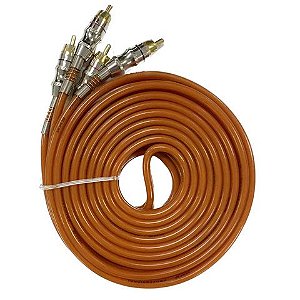 Cabo RCA KX3 2 RCA Macho x 2 RCA Macho Laranja - RCA5ML - Cabo com 5 Metros - RCA5ML