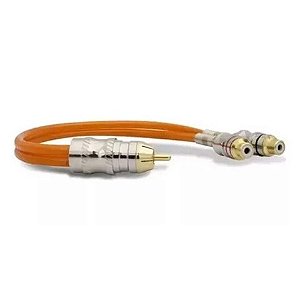 Cabo RCA Y Kx3 1 RCA Macho 2 RCA Fêmea Laranja - RCY2F - Cabo com 20 Centímetros - RCY2F
