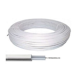 Cabo para Cerca Elétrica Telecam 5mm Alta Tensão Rolo com 50 Metros Branco - 200300202 - 200300202