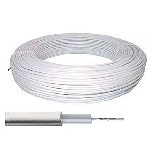 Cabo para Cerca Elétrica Telecam 5mm Alta Tensão Rolo com 100 Metros Branco - 200300201 - 200300201