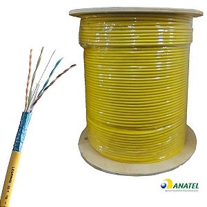 Cabo de Rede Blindado 23AWG Legrand Cat.6A LSZH 4 Pares Amarelo 32778 Bobina com 500 Metros - 100% Cobre Homologado ANATEL - 32778