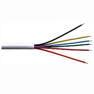 Cabo para Alarme 6 Vias DNI Rolo com 100 Metros Branco - 6X50 - 6X50