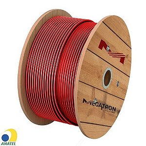 Cabo de Rede 23AWG Megatron Cat.6 LSZH 4 Pares Vermelho 2730 Rolo com 305 Metros - 100% Cobre Homologado ANATEL - 2730