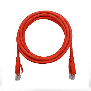 Cabo Patch Cord Cat.6 1,5 Metros Vermelho Megatron 943 - 100% Cobre Homologado ANATEL - 943