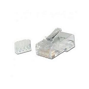 Conector RJ45 5+ Macho 8x8 Cat6 com Guia - 062-0052 - 062-0052