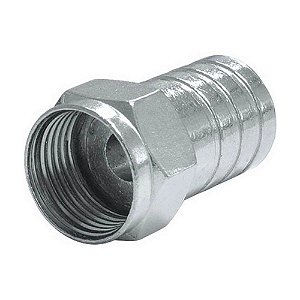 Conector F RG59 Zamak Crimpar - Pacote com 100 Unidades - CNF50017A - Proeletronic - CNF50017A