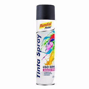 Tinta Spray Multiuso 400ml Mundial Prime Preto Fosco - AE01000103 - AE01000103