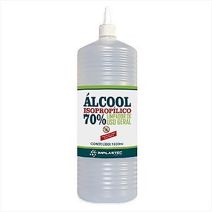 Álcool Isopropílico 70% Isopropanol 1000ml com Bico Aplicador - Implastec - PAIP70100018 - PAIP70100018