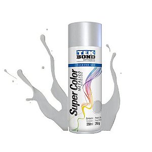 Tinta Spray Super Color Prata Metálico 350ml/250g - Tekbond - 69957327166 - 69957327166
