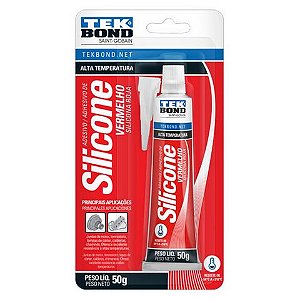 Adesivo de Silicone Acético Alta Temperatura Vermelho Tekbond 50g - 22044001202 - 22044001202