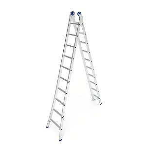 Escada de Alumínio Extensiva 2 x 10 Degraus Mor - 5206 - 5206