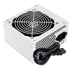 Fonte para Micro Computador ATX 400W Real Branca Hoopson FNT-400W-BC - FNT-400W-BC