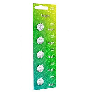 Bateria CR2032 3,0 Volts Elgin - 82193 - Cartela com 5 Baterias - 82193
