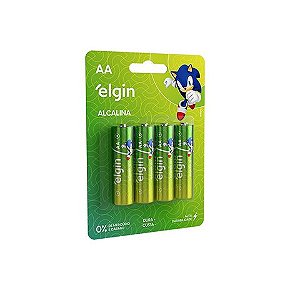 Pilha Alcalina AA Elgin - 82153 - Blister com 4 Pilhas - 82153