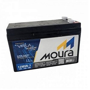 Bateria Selada para Alarmes e No-Breaks 7,0 Ah 12 Volts Moura - 12MVA-7 - 12MVB-7 - 12MVA-7 - 12MVB-7