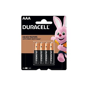 Pilha Alcalina AAA Duracell - MN2400B4 - Blister com 4 Pilhas - 74447