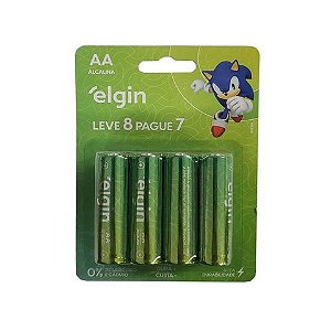 Pilha Alcalina AA Elgin - 82343 - Blister com 8 Pilhas - 82343