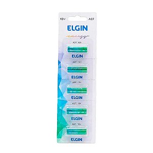 Pilha Alcalina A27 Elgin - 82196 - Blister com 5 Pilhas - 82196