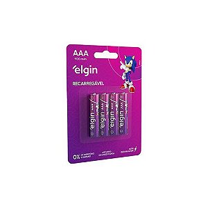 Pilha Recarregável AAA 900MAH Elgin - 82169 - Blister com 4 Pilhas - 82169