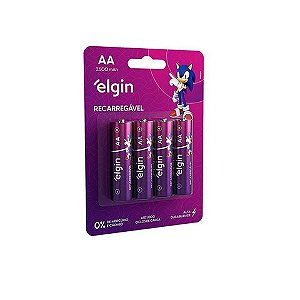 Pilha Recarregável AA 2500MAH Elgin - 82173 - Blister com 4 Pilhas - 82173
