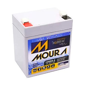 Bateria Selada para Alarmes e No-Breaks 5,0 Ah 12 Volts Moura - 12MVA-5 - 12MVA-5