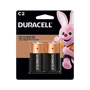 Pilha Alcalina Média C Duracell - 6412 - Blister com 2 Pilhas - 74443