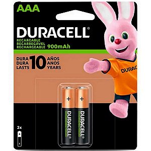 Pilha Recarregável AAA 900MAH Duracell - 74453 - Blister com 2 Pilhas - 1018021 - 74453