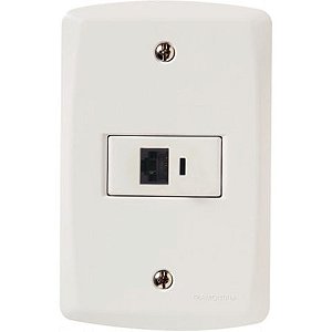 Tomada para Telefone RJ11 Lux2 com Espelho 4x2 Branco Tramontina - 57145/019 - 57145/019
