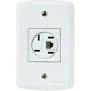 Tomada para Telefone 1RJ11/1BR com Espelho 4x2 Branco Tramontina - 57145/018 - 57145/018