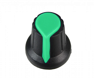 Knob Rotativo KH77 - Preto com Verde