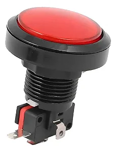 Botão Arcade Fliperama Iluminado 45mm- Vermelho