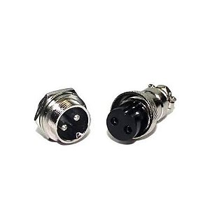 Conector Mike 2 vias - Mini - Macho e Fêmea