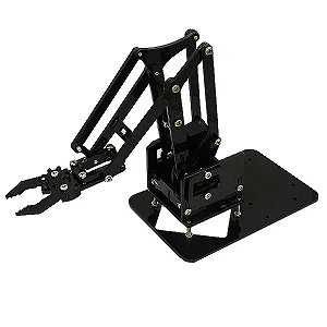 Kit braço Robótico em Acrílico - Preto - com parafuso e Porcas (sem servo motor)