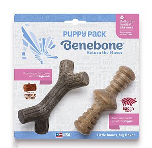 Benebone Puppy 2-pack Maple + Zaggler - Ossos Para Cães Roer