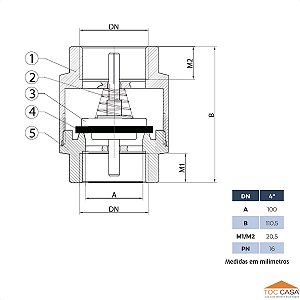 Válvula De Retenção Vertical/horizontal 4 Metal Ivm Italy