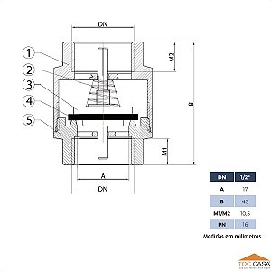 Válvula De Retenção Vertical/horizontal 1/2 Metal Ivm Italy