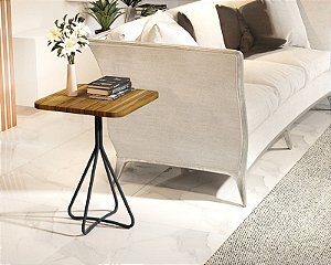 Mesa Lateral Teca Firenze 60 cm Decorativa